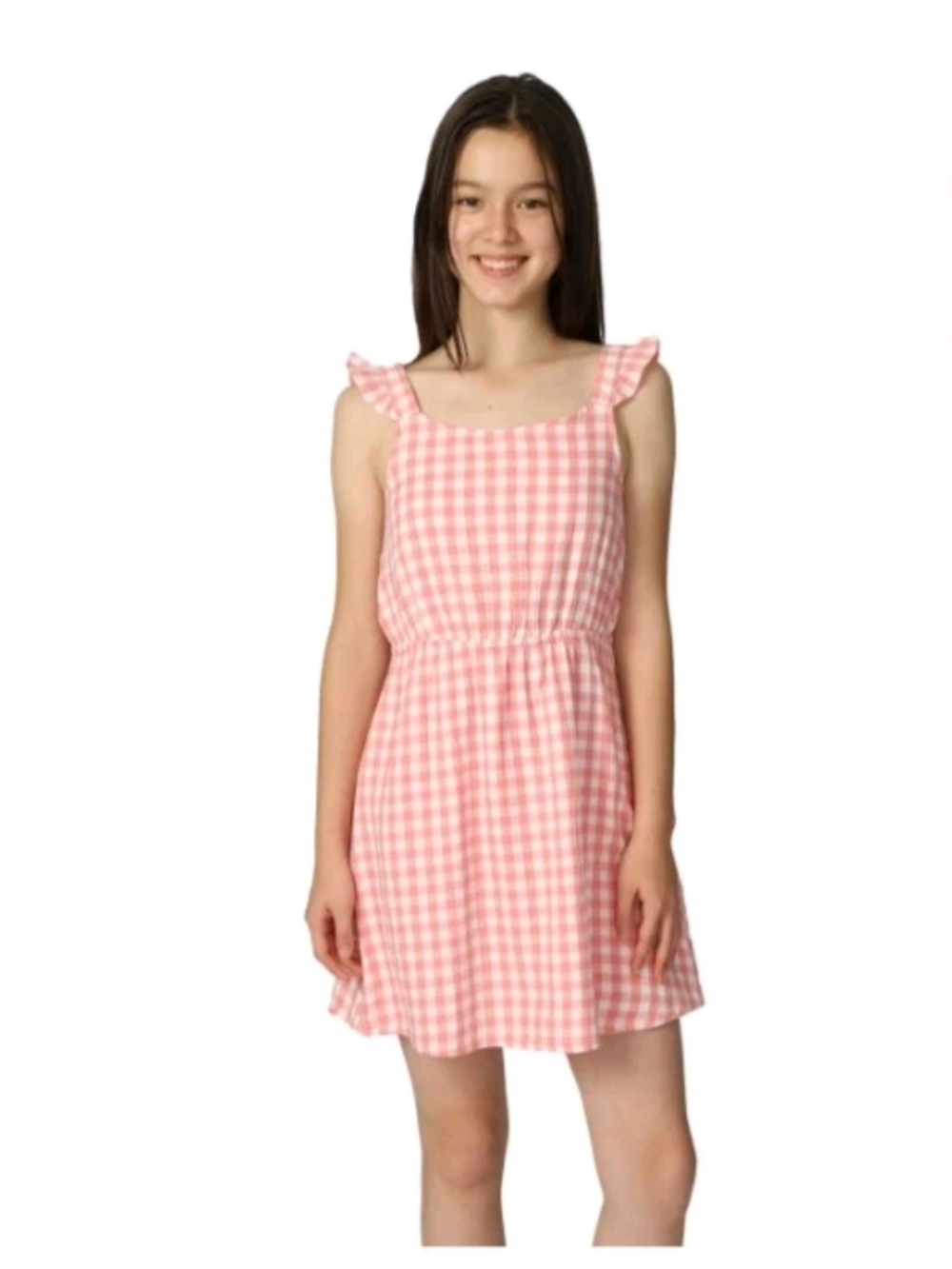 Gap M (7/8) Kids Girl's Cotton Sundress Pink & White - A01